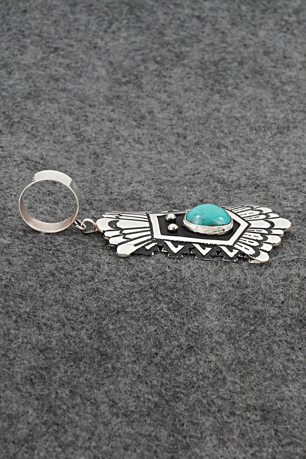 Turquoise & Sterling Silver Pendant - Rosita Singer