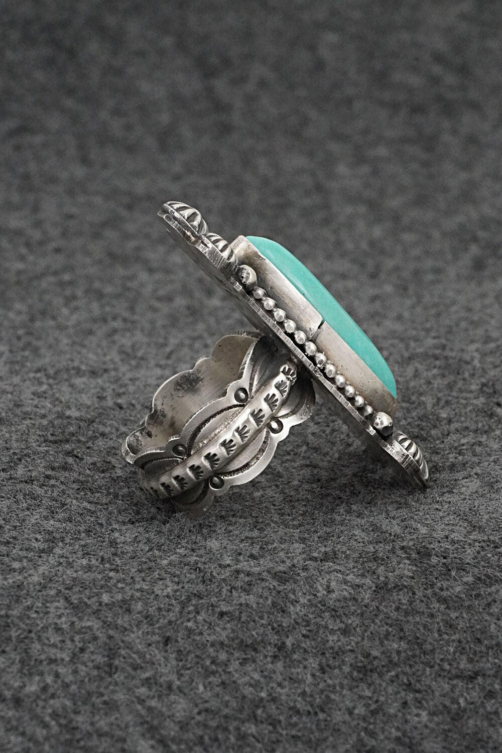 Turquoise & Sterling Silver Ring - Michael Calladitto - Size 8.5