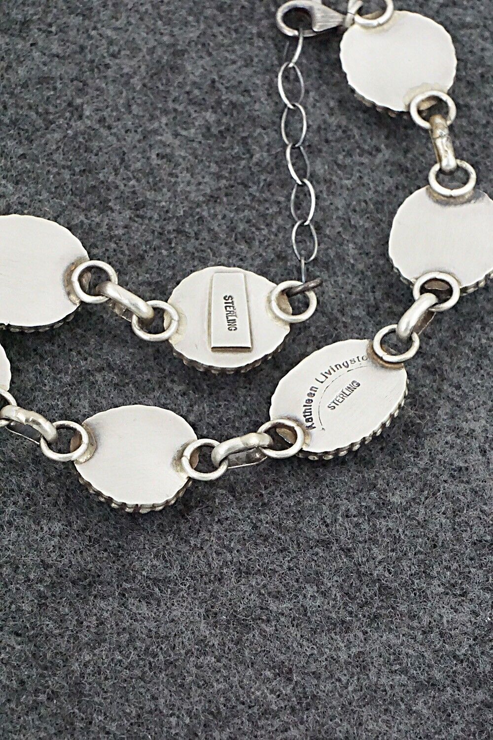 Turquoise & Sterling Silver Link Bracelet - Kathleen Livingston