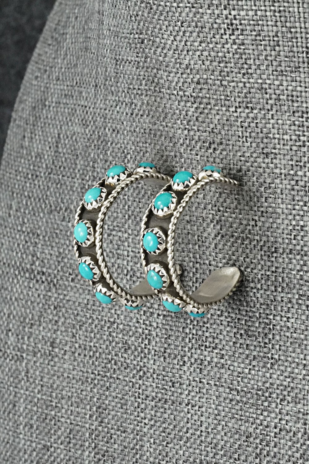 Turquoise & Sterling Silver Earrings - Falencia Yazzie