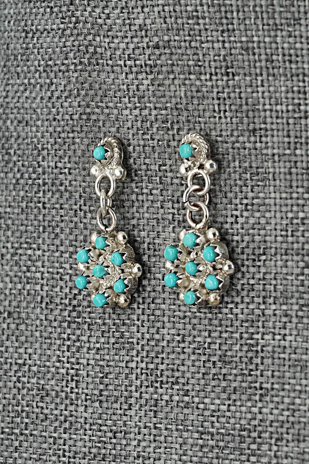 Turquoise & Sterling Silver Earrings - Michael Gchachu