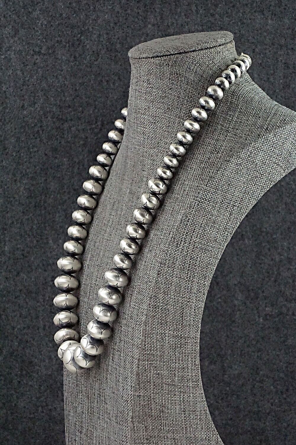 Sterling Silver Navajo Pearl Necklace 20" - Dorinda Mariano