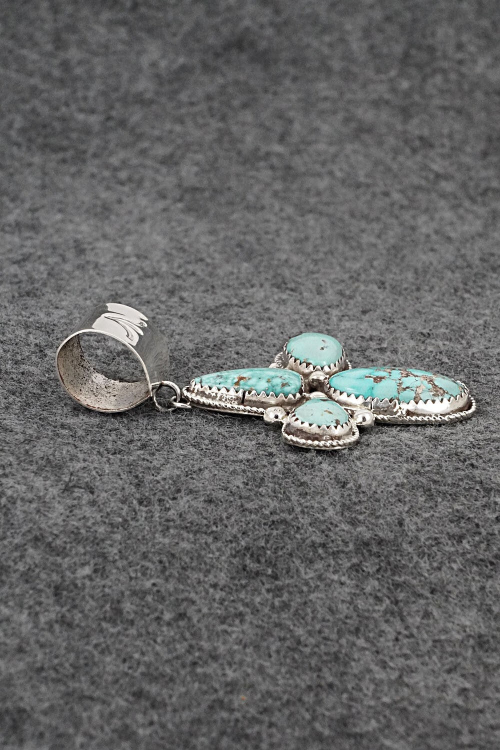 Turquoise & Sterling Silver Pendant - Ernest Hawthorne