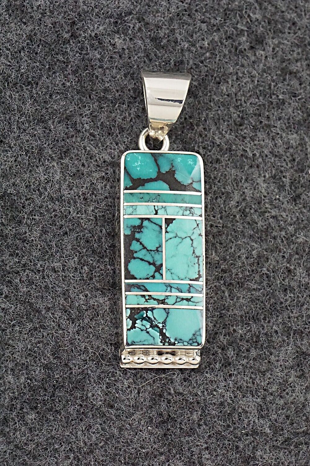 Turquoise & Sterling Silver Pendant - Curtis Manygoats