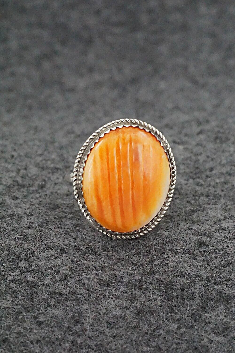 Spiny Oyster & Sterling Silver Ring - Ernest Hawthorne - Size 7.75