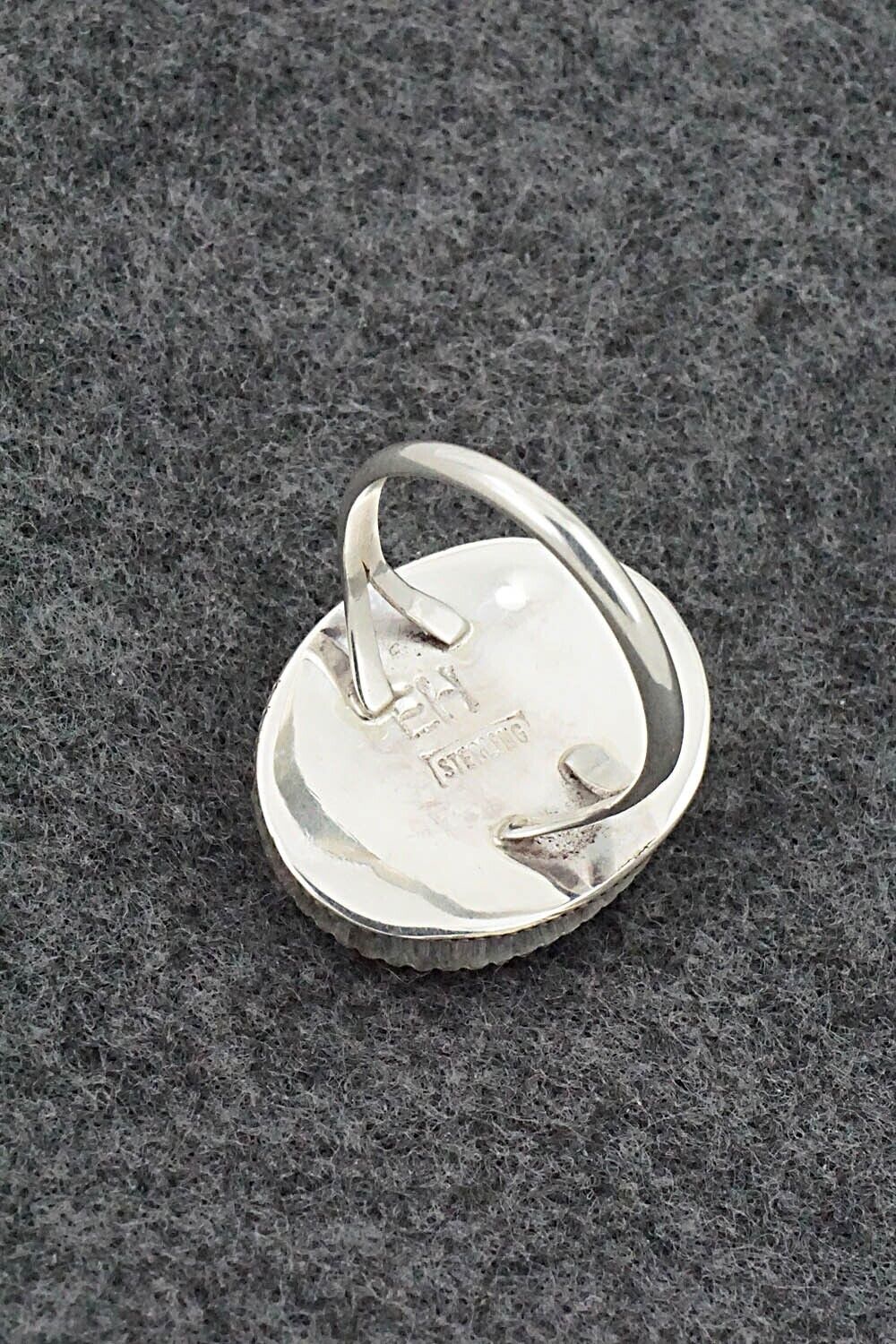 Spiny Oyster & Sterling Silver Ring - Ernest Hawthorne - Size 7.75