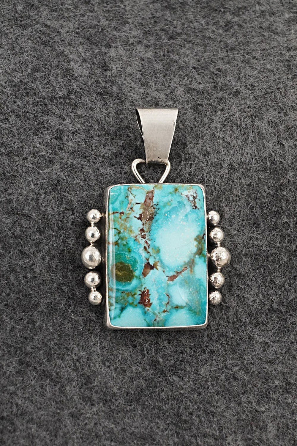 Turquoise & Sterling Silver Pendant - Eugene Gruber
