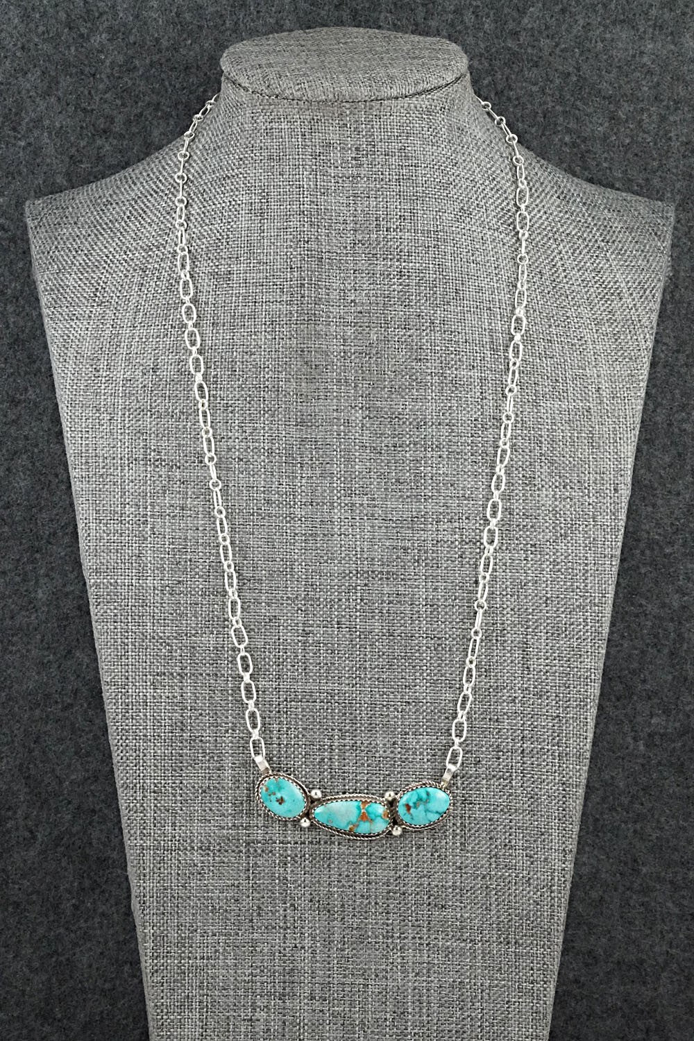 Turquoise & Sterling Silver Necklace - Ernest Hawthorne