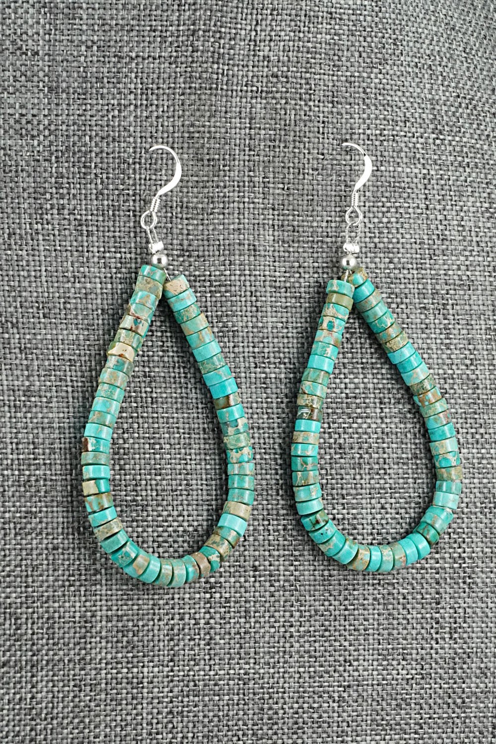 Turquoise & Sterling Silver Earrings - Doreen Jake