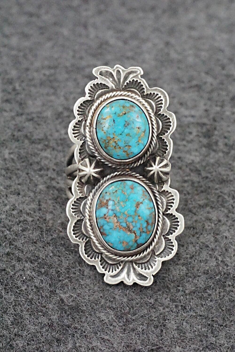 Turquoise & Sterling Silver Ring - Darrin Livingston - Size 7