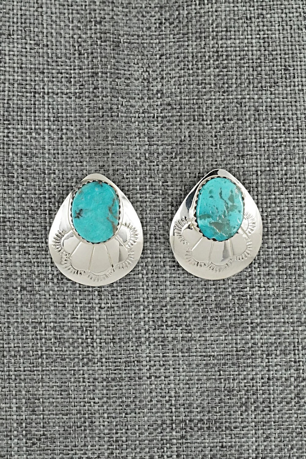 Turquoise & Sterling Silver Earrings - Brenda Bahe