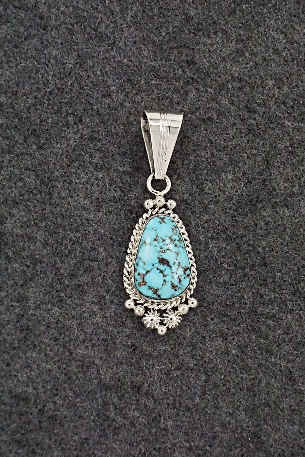 Turquoise & Sterling Silver Pendant - Samuel Yellowhair