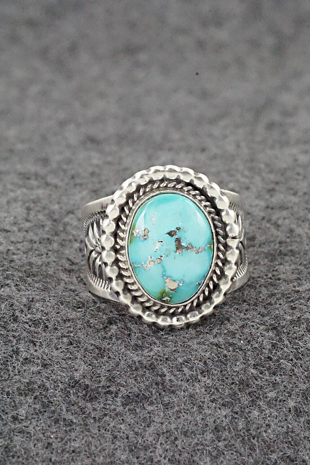 Turquoise & Sterling Silver Ring - Samuel Yellowhair - Size 8