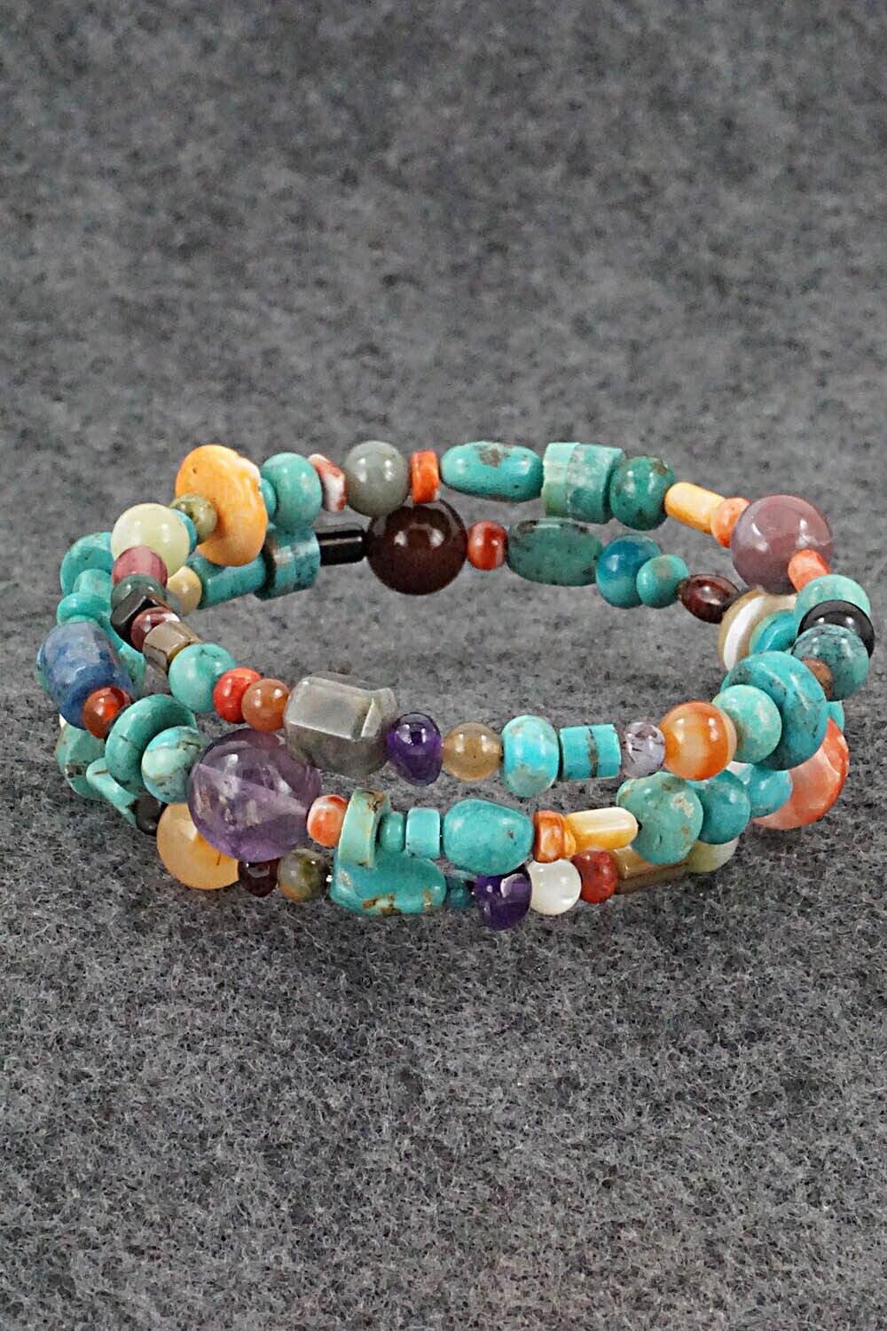 Multi-Stone Beaded Wrap Bracelet - Helen Tsosie