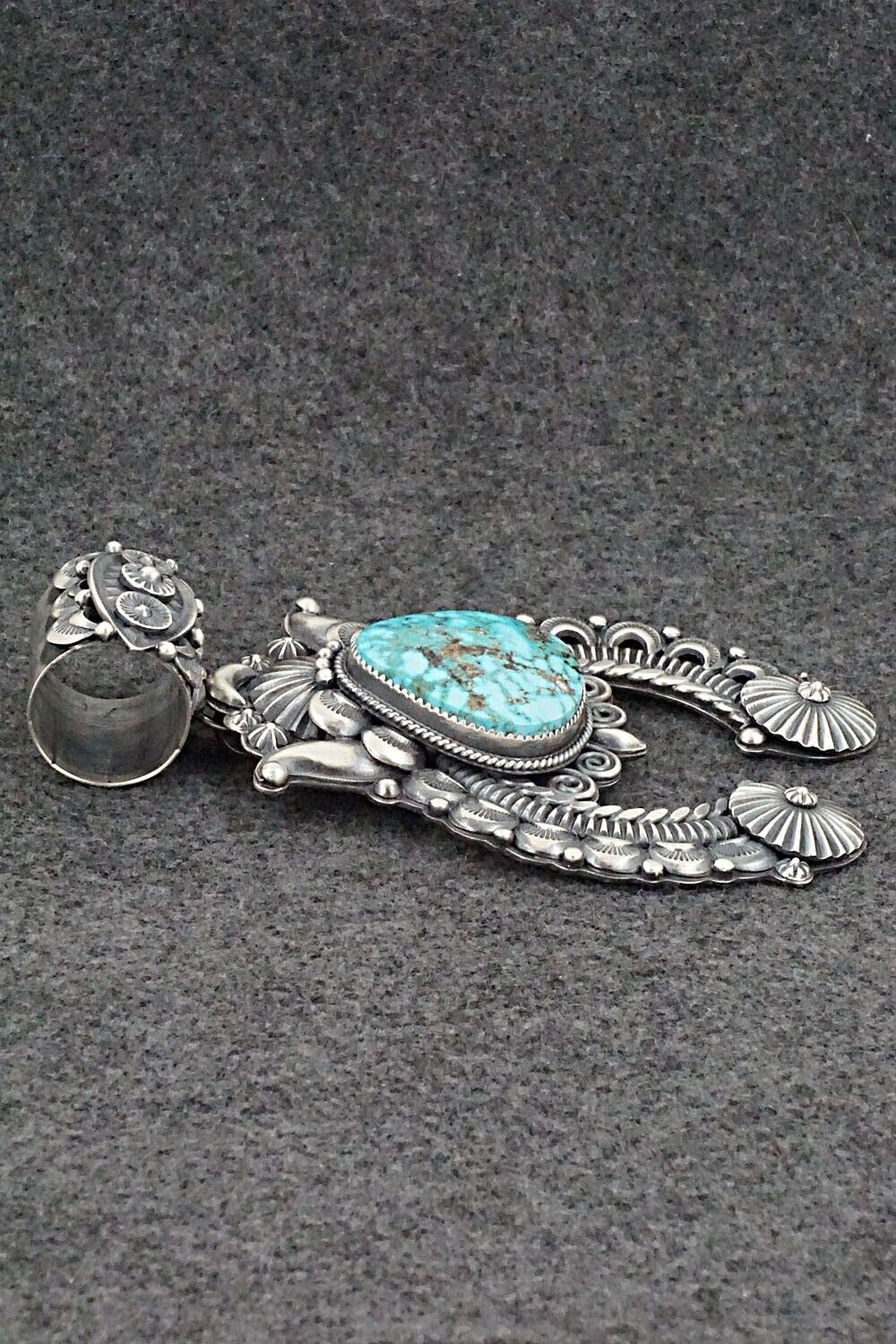 Turquoise & Sterling Silver Pendant - Delbert Gordon