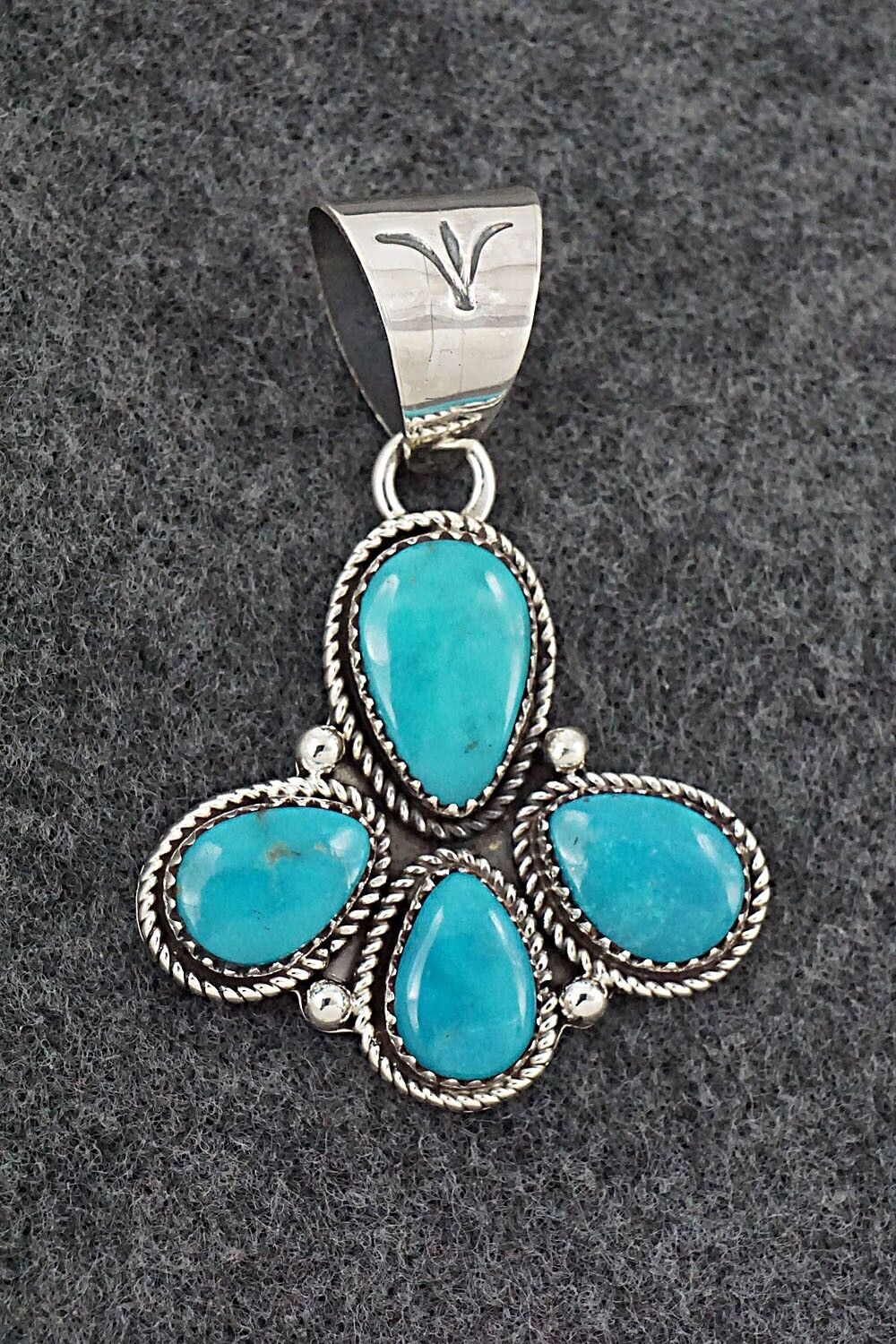 Turquoise & Sterling Silver Pendant - Ernest Hawthorne