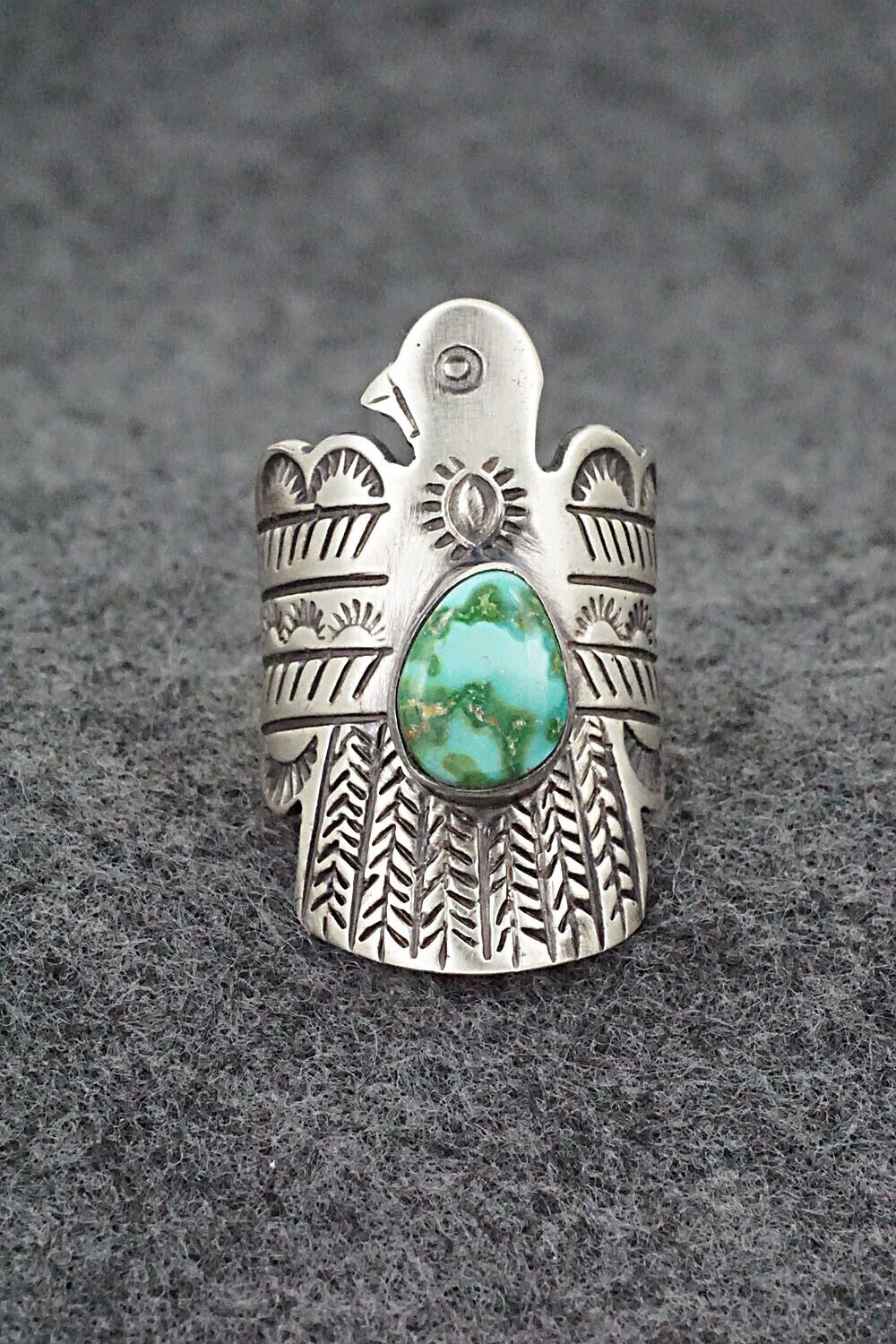 Turquoise and Sterling Silver Ring - Raymond Coriz - Size 7