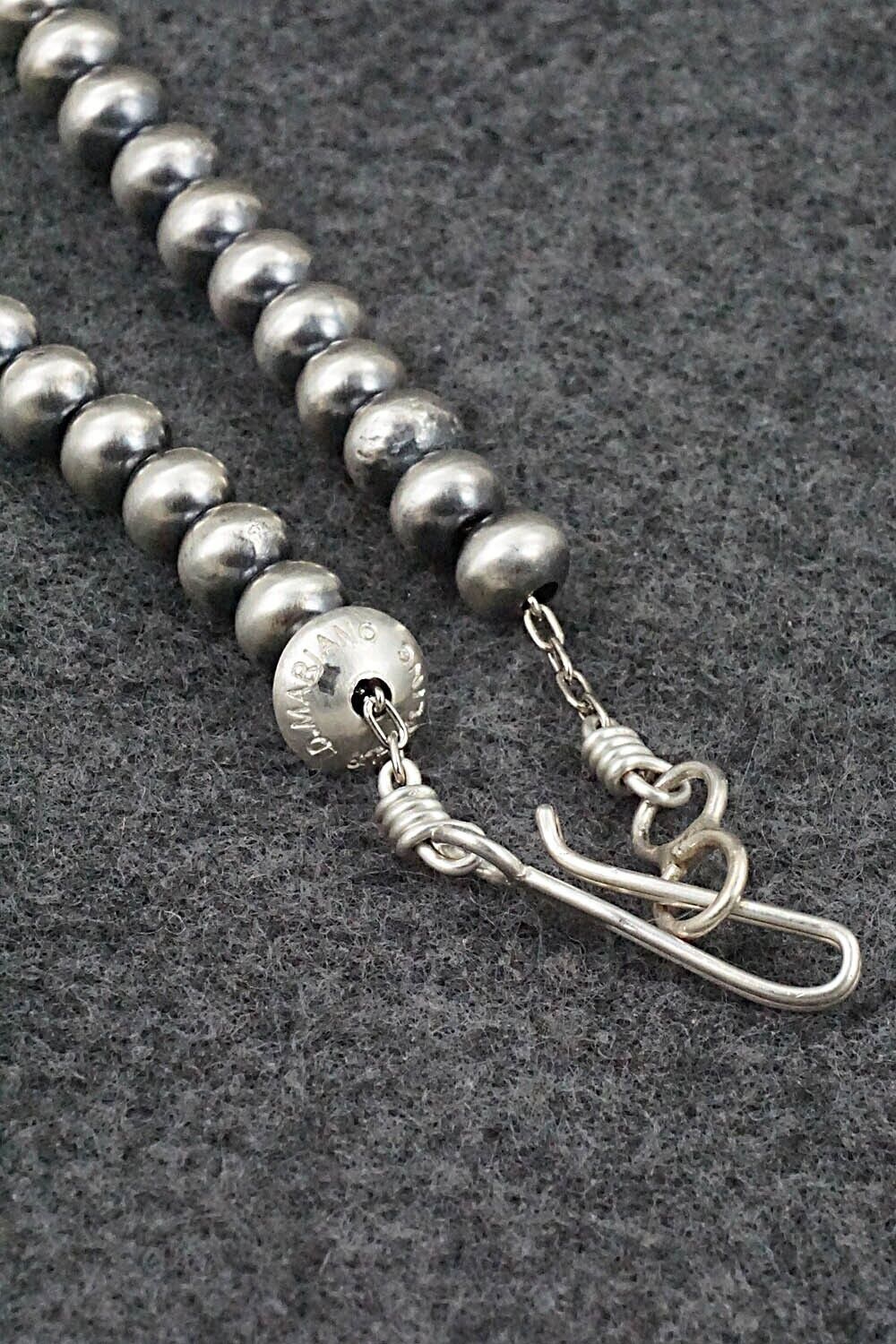 Sterling Silver Navajo Pearl Necklace 14" - Dorinda Mariano