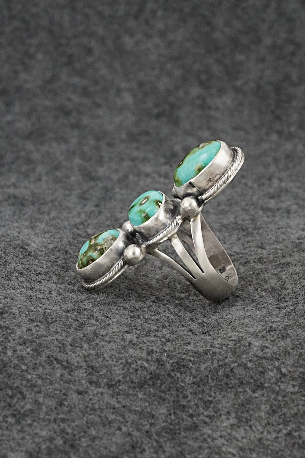 Turquoise & Sterling Silver Ring - Bobby Johnson - Size 7.5