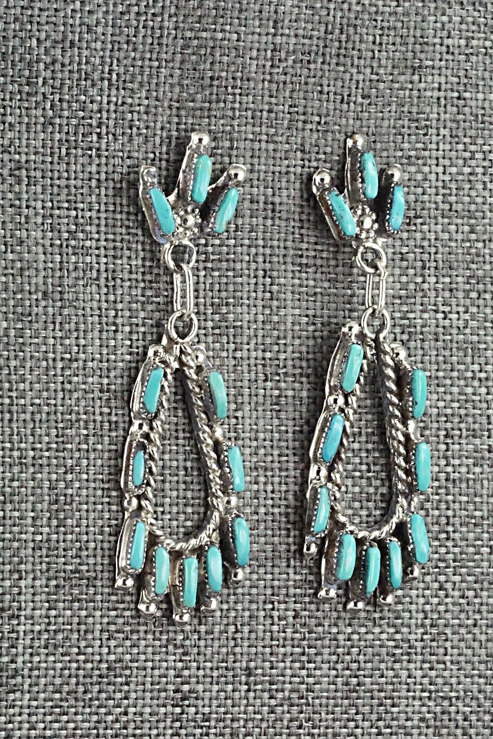 Turquoise & Sterling Silver Earrings - Veronica Yawakia