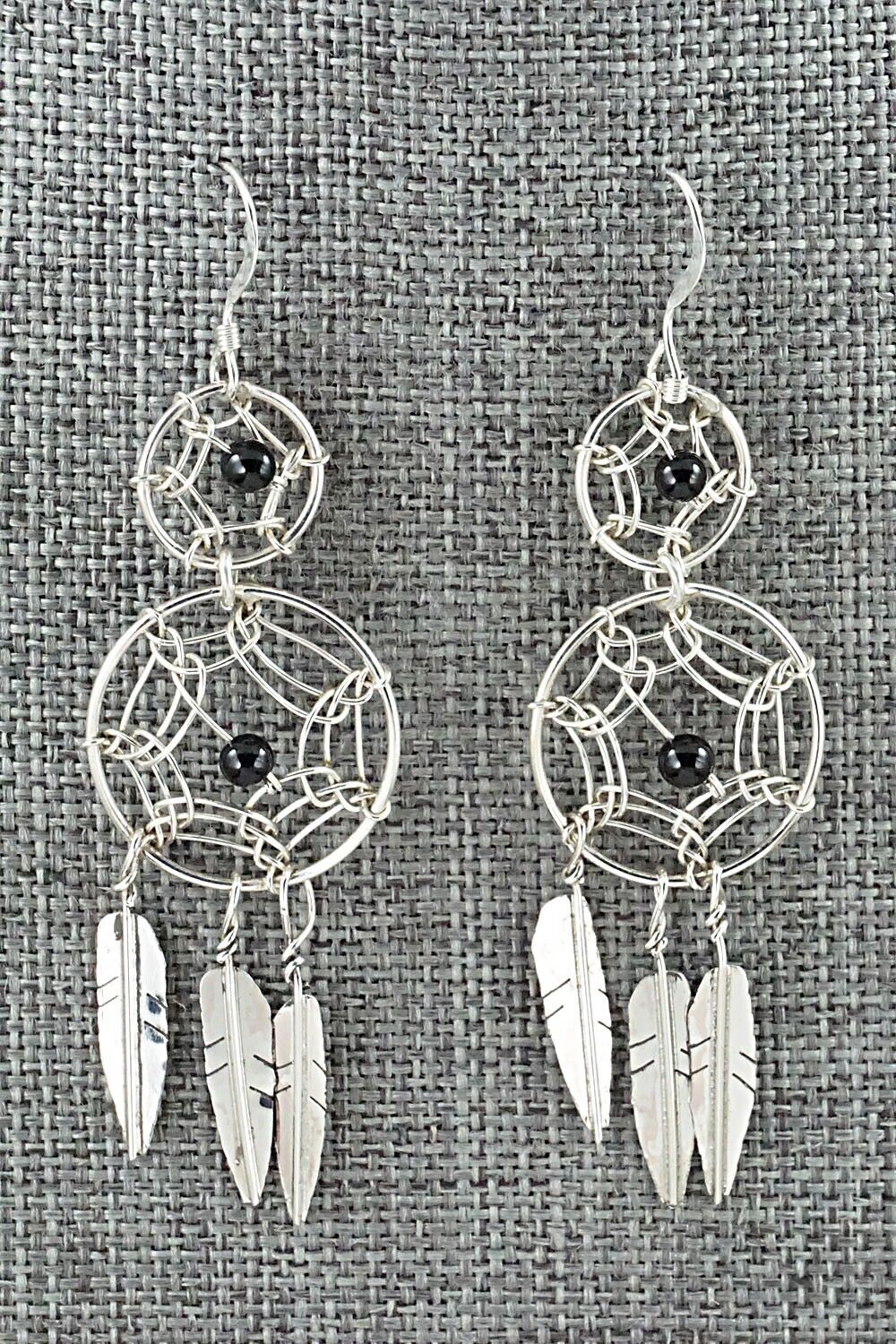 Onyx & Sterling Silver Earrings - Lorenzo Arviso Jr.