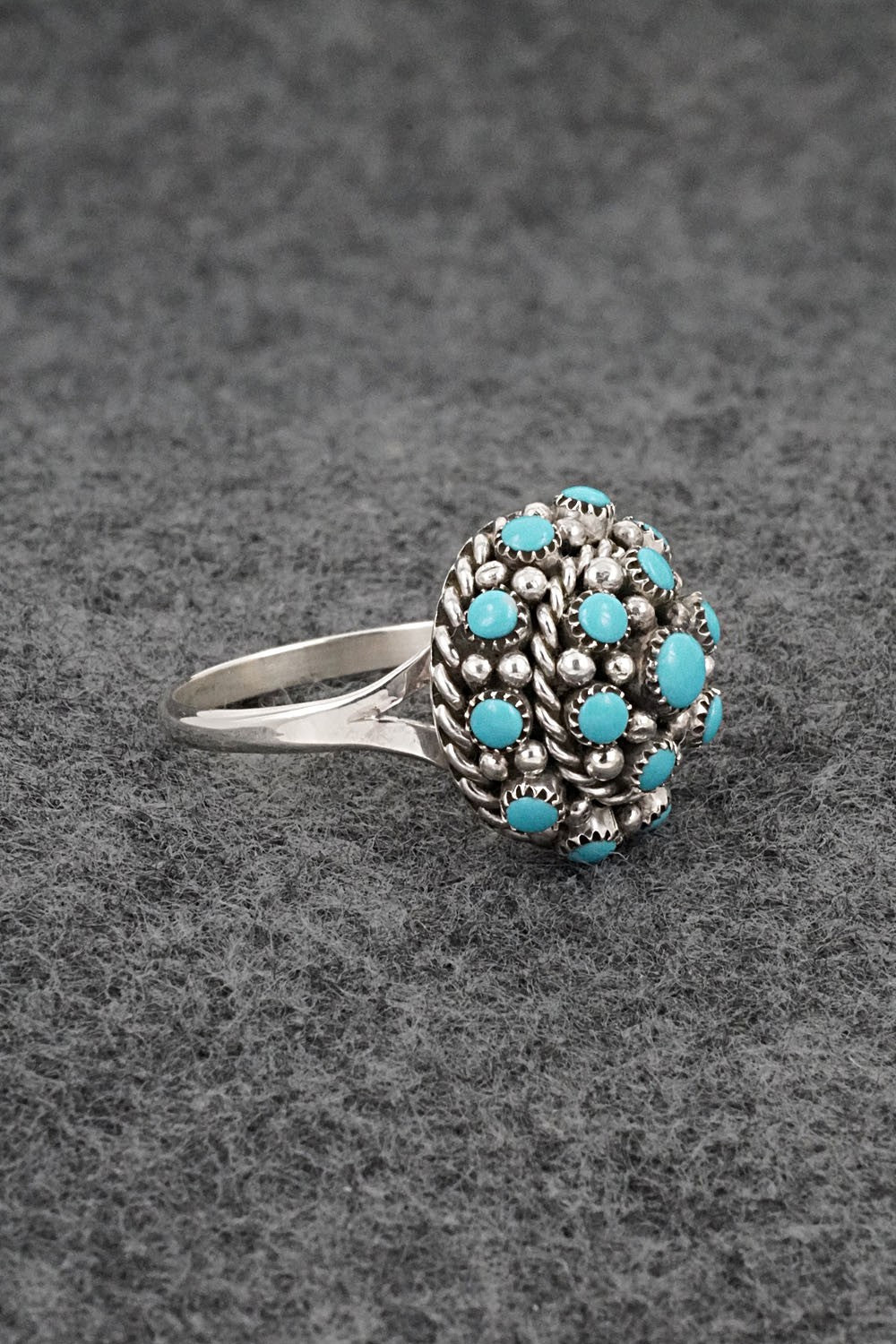 Turquoise & Sterling Silver Ring - Dickie Charley - Size 7.5