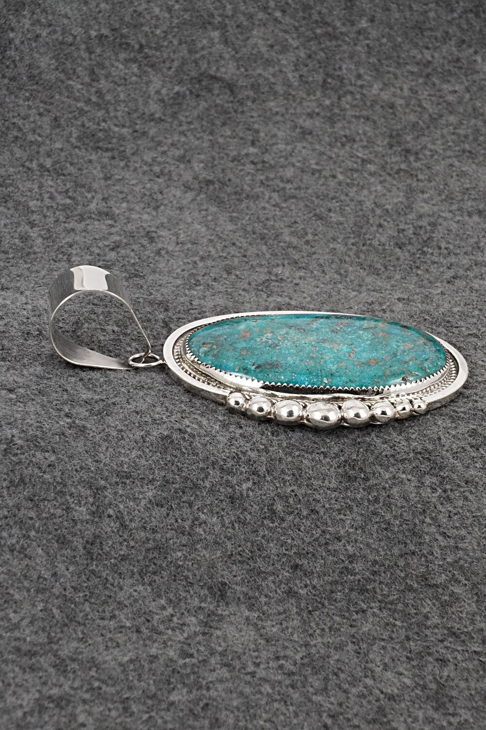 Turquoise & Sterling Silver Pendant - Leslie Nez