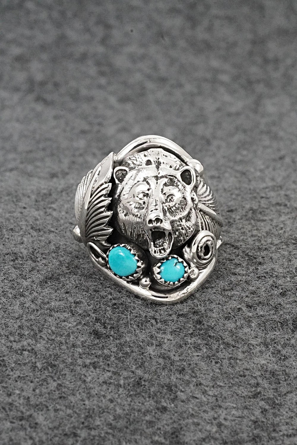 Turquoise & Sterling Silver Ring - Darrell Morgan - Size 10