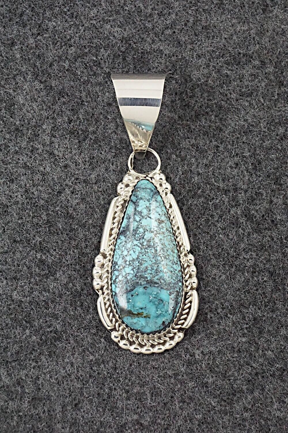 Turquoise & Sterling Silver Pendant - Kenny Calavaza