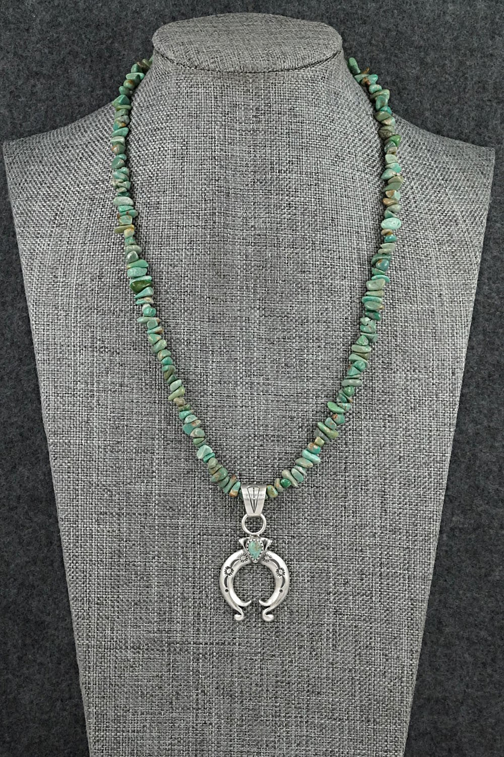 Turquoise & Sterling Silver Necklace 16" - Louise Joe