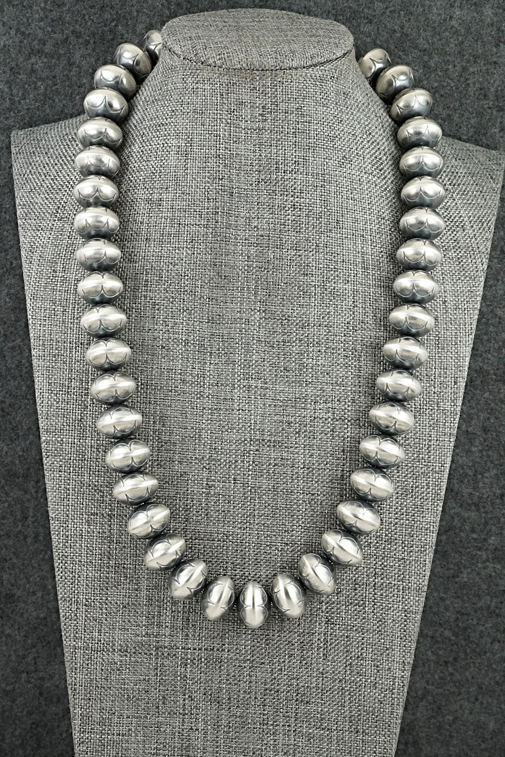 Sterling Silver Navajo Pearl Necklace 20" - Dorinda Mariano