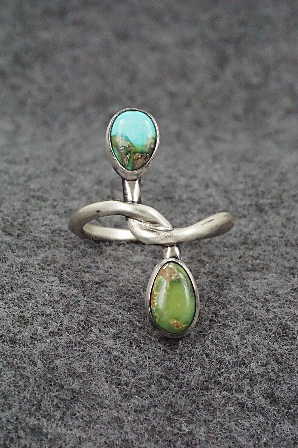 Turquoise and Sterling Silver Ring - Raymond Coriz - Size 9
