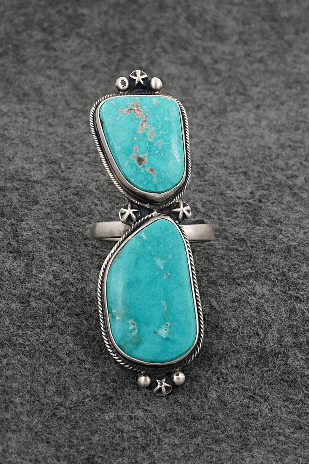 Turquoise & Sterling Silver Ring - Randy Billy - Size 7
