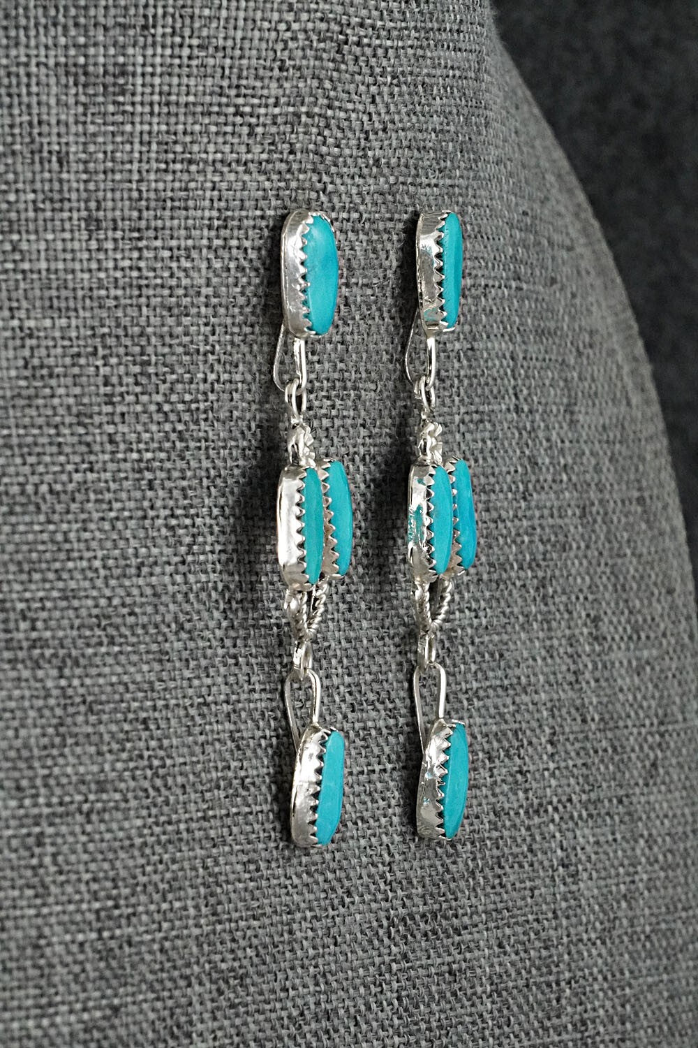Turquoise & Sterling Silver Earrings - Claudine Penketewa