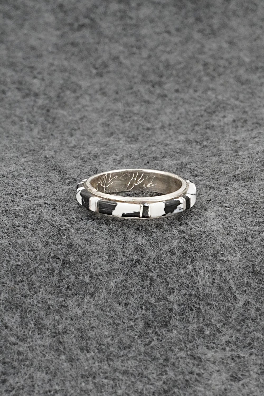 White Buffalo & Sterling Silver Ring - Terrance Panteah - Size 8