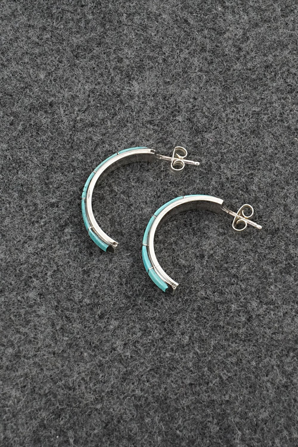Turquoise & Sterling Silver Earrings - Gloria Waatsa