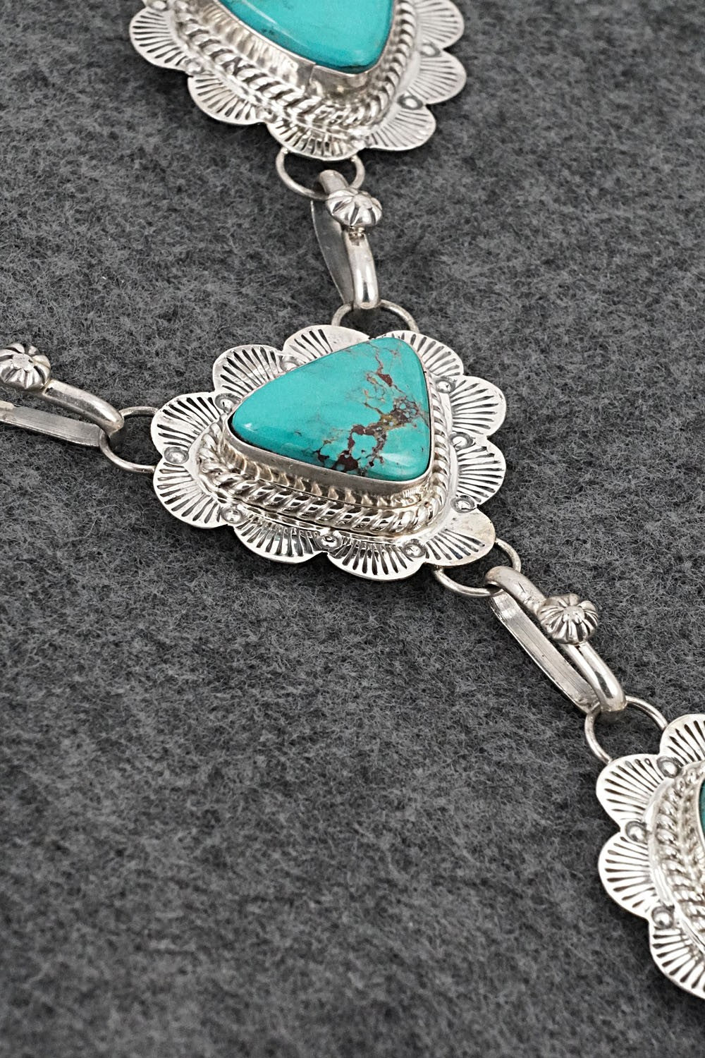 Turquoise & Sterling Silver Necklace - Vernon Johnson