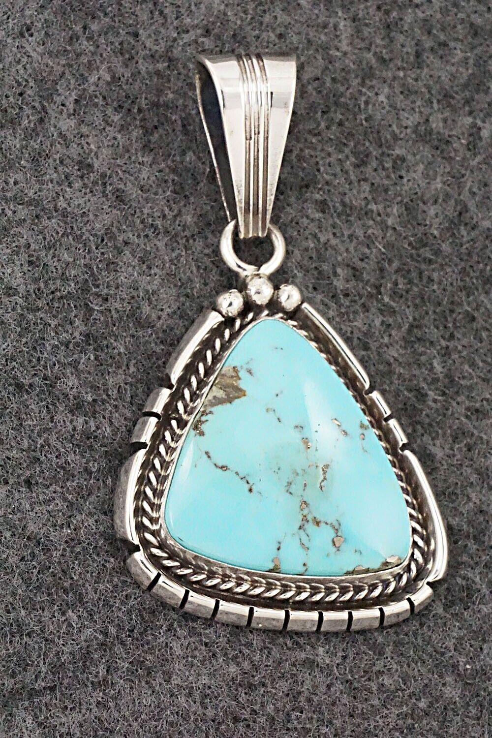 Turquoise & Sterling Silver Pendant - Samuel Yellowhair