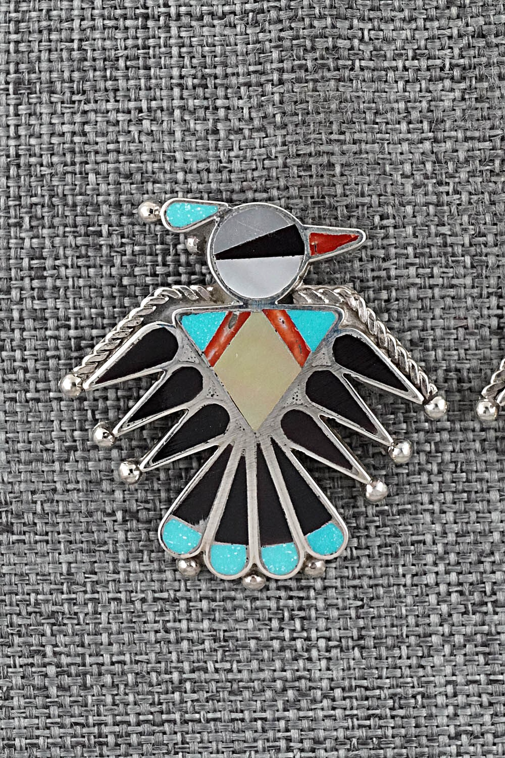 Multi-Stone Inlay & Sterling Silver Earrings - Adrian Wallace