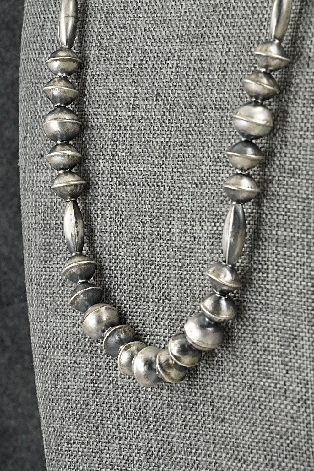 Sterling Silver Navajo Pearl Necklace 22" - Vintage