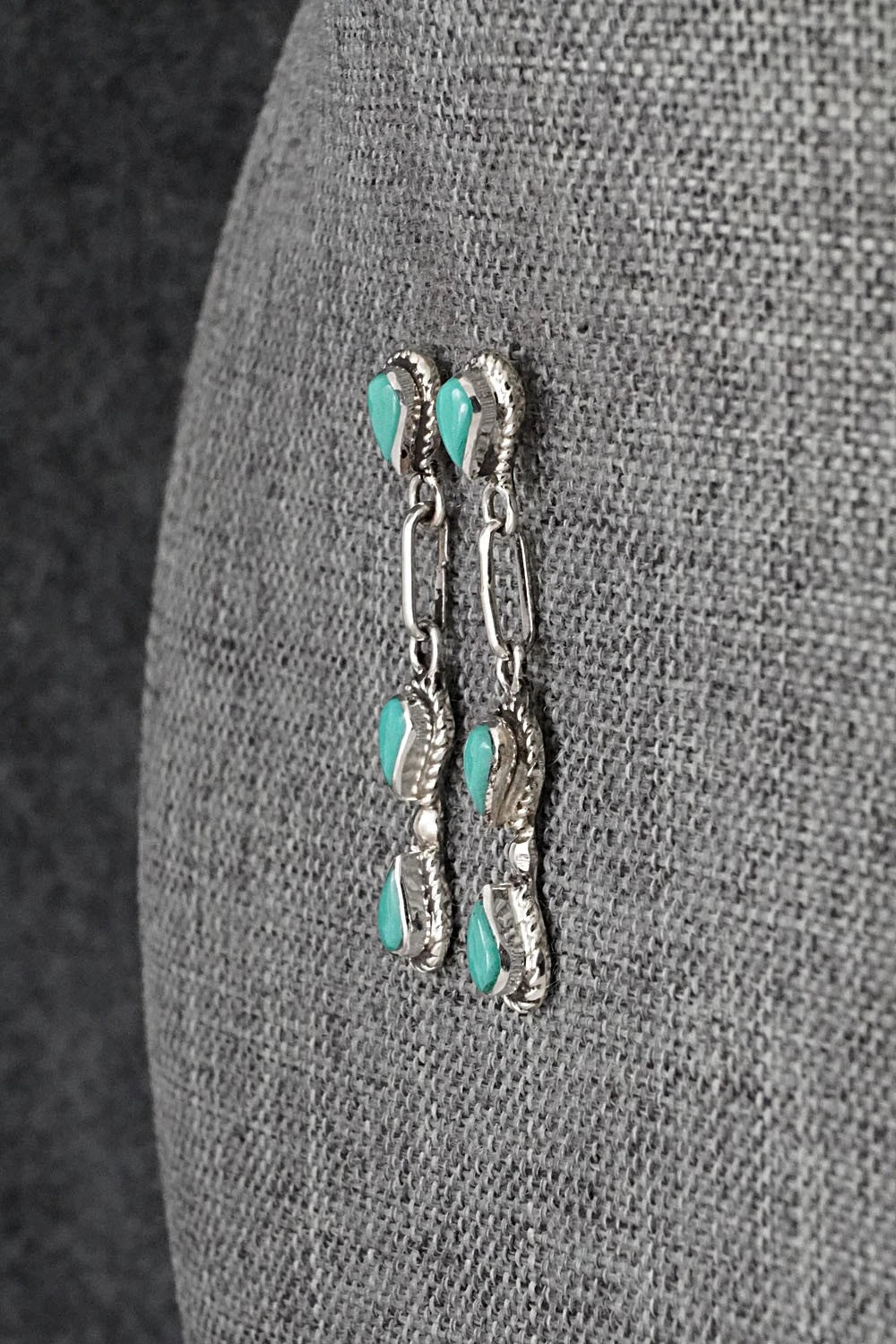 Turquoise & Sterling Silver Earrings - Carol Lateyice