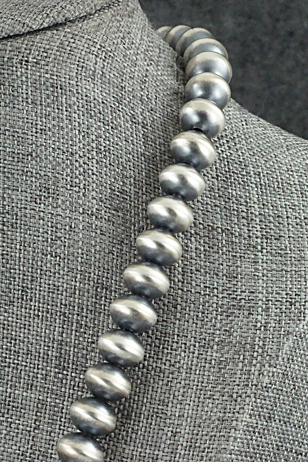 Sterling Silver Navajo Pearl Necklace 26" - Dorinda Mariano