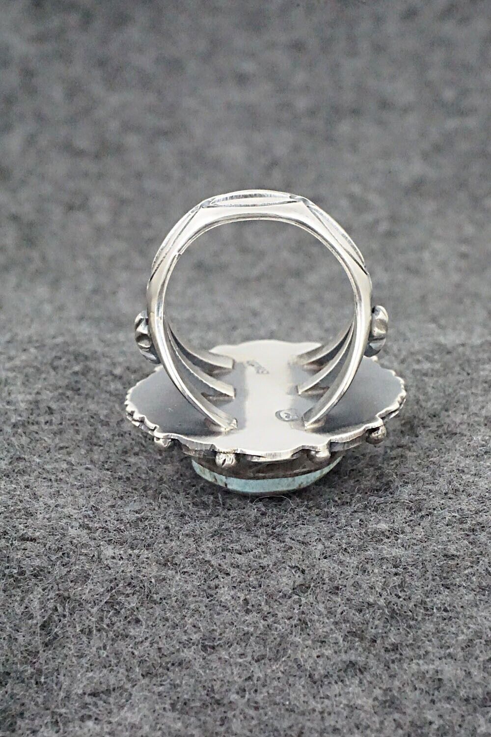 Turquoise & Sterling Silver Ring - Raymond Delgarito - Size 7.5