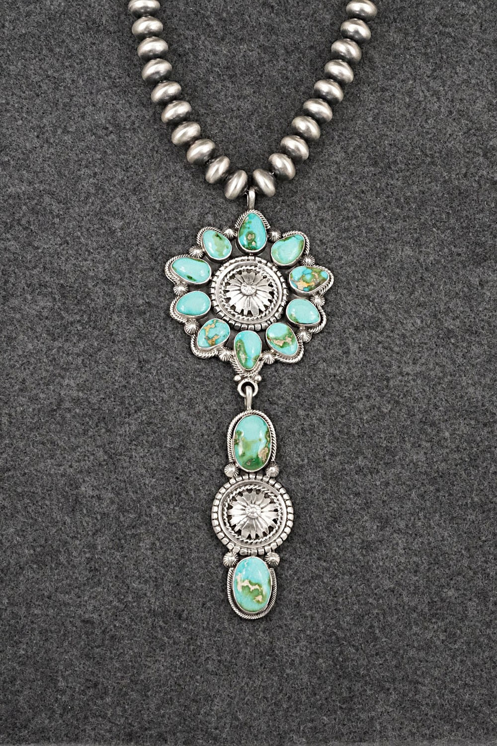 Turquoise & Sterling Silver Necklace - Tom Lewis