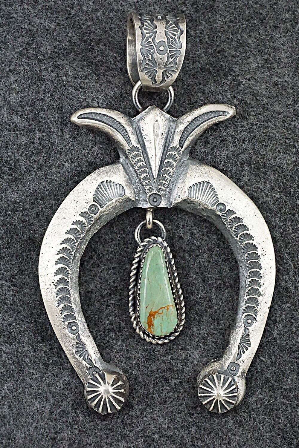 Turquoise & Sterling Silver Naja Pendant - Eva & Linberg Billah