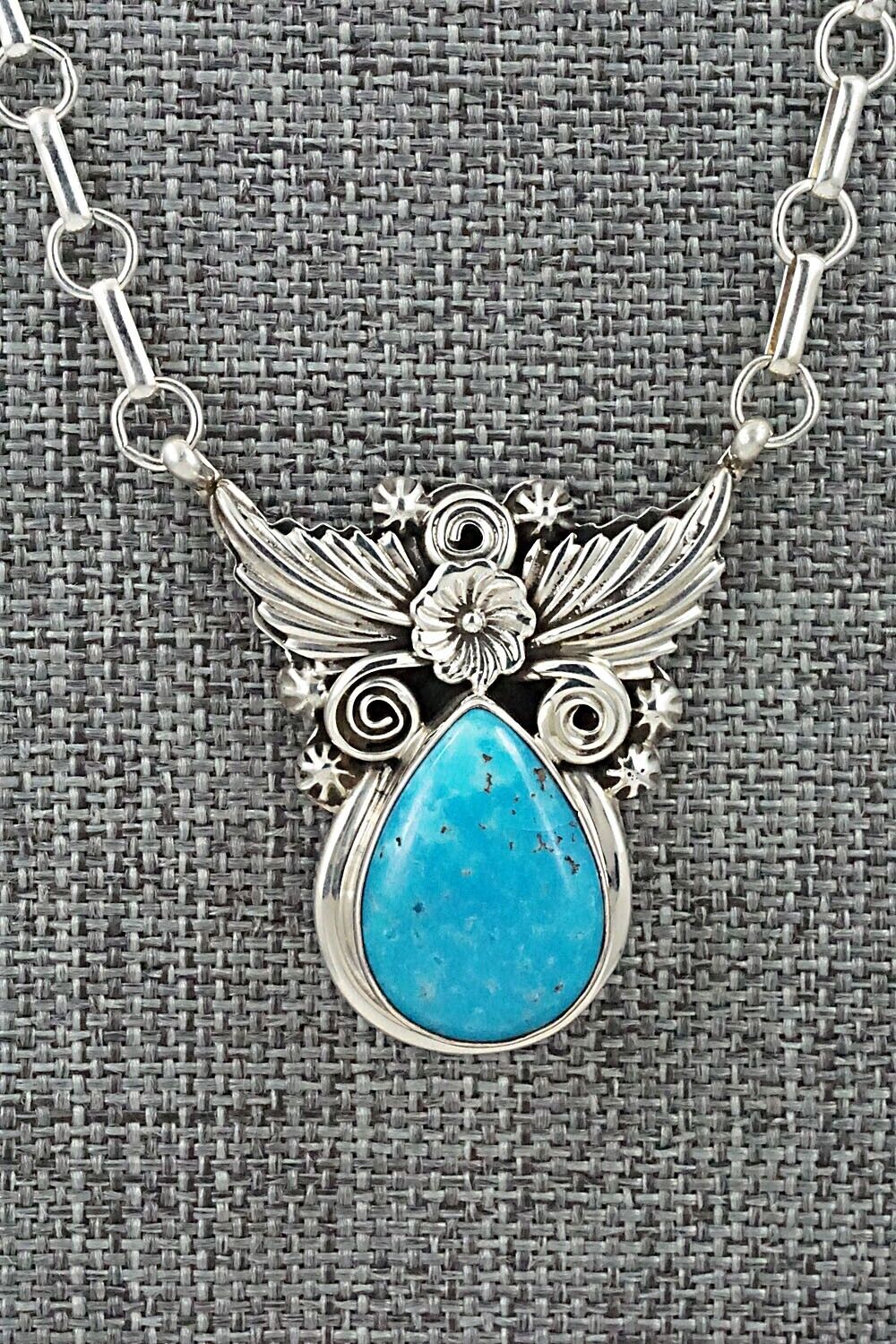 Turquoise & Sterling Silver Necklace - Loretta Delgarito