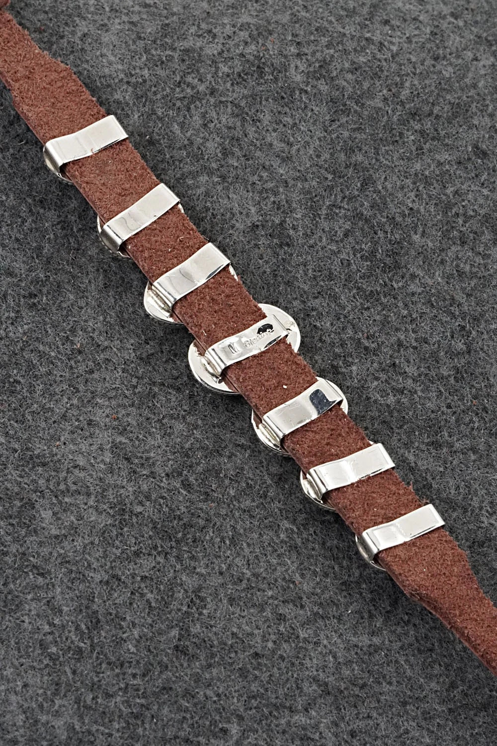 Turquoise, Sterling Silver & Leather Bracelet - Marlene Ramone