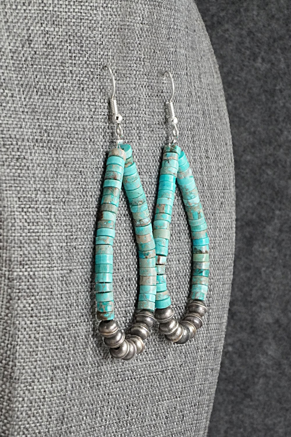 Turquoise & Sterling Silver Earrings - Quaylon Sam