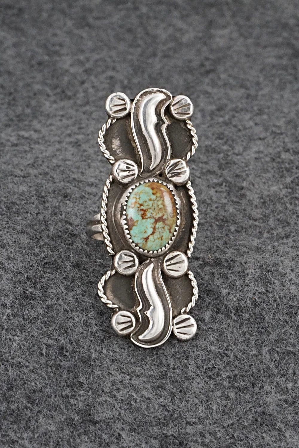 Turquoise & Sterling Silver Ring - Priscilla Reeder - Size 8.5