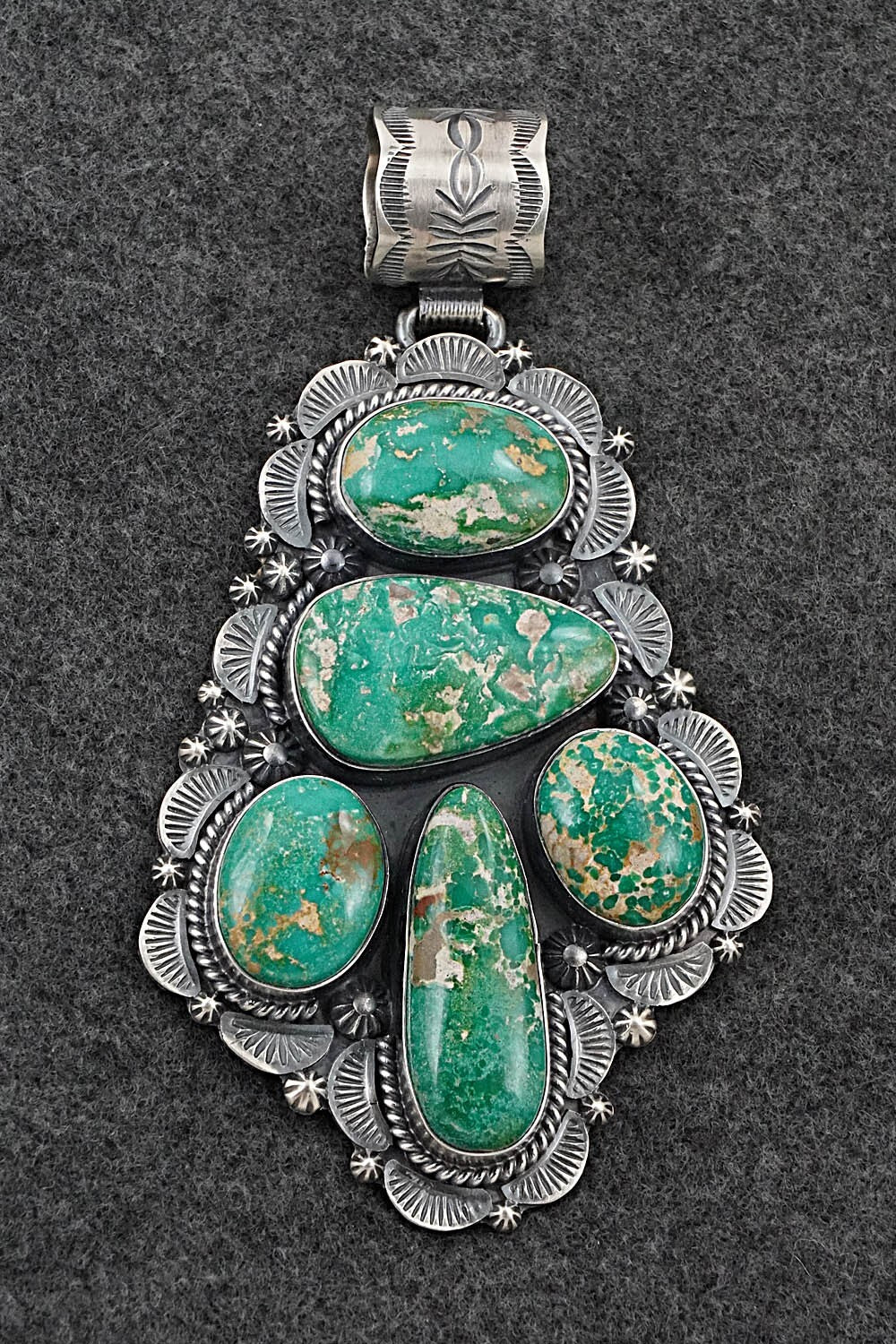 Turquoise & Sterling Silver Pendant - Raymond Delgarito